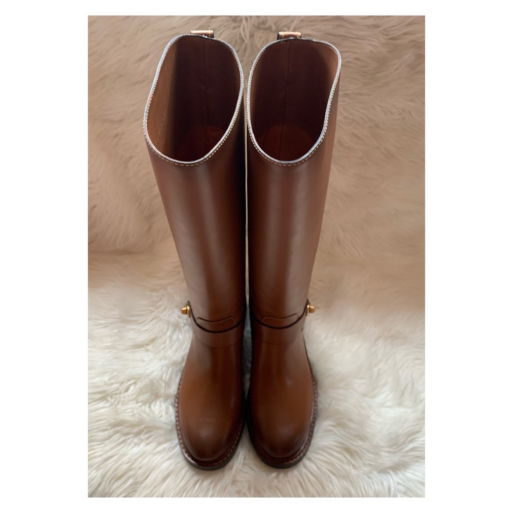 New! COACH Sutton Leather Charm Riding Boots - Picture 7 of 12